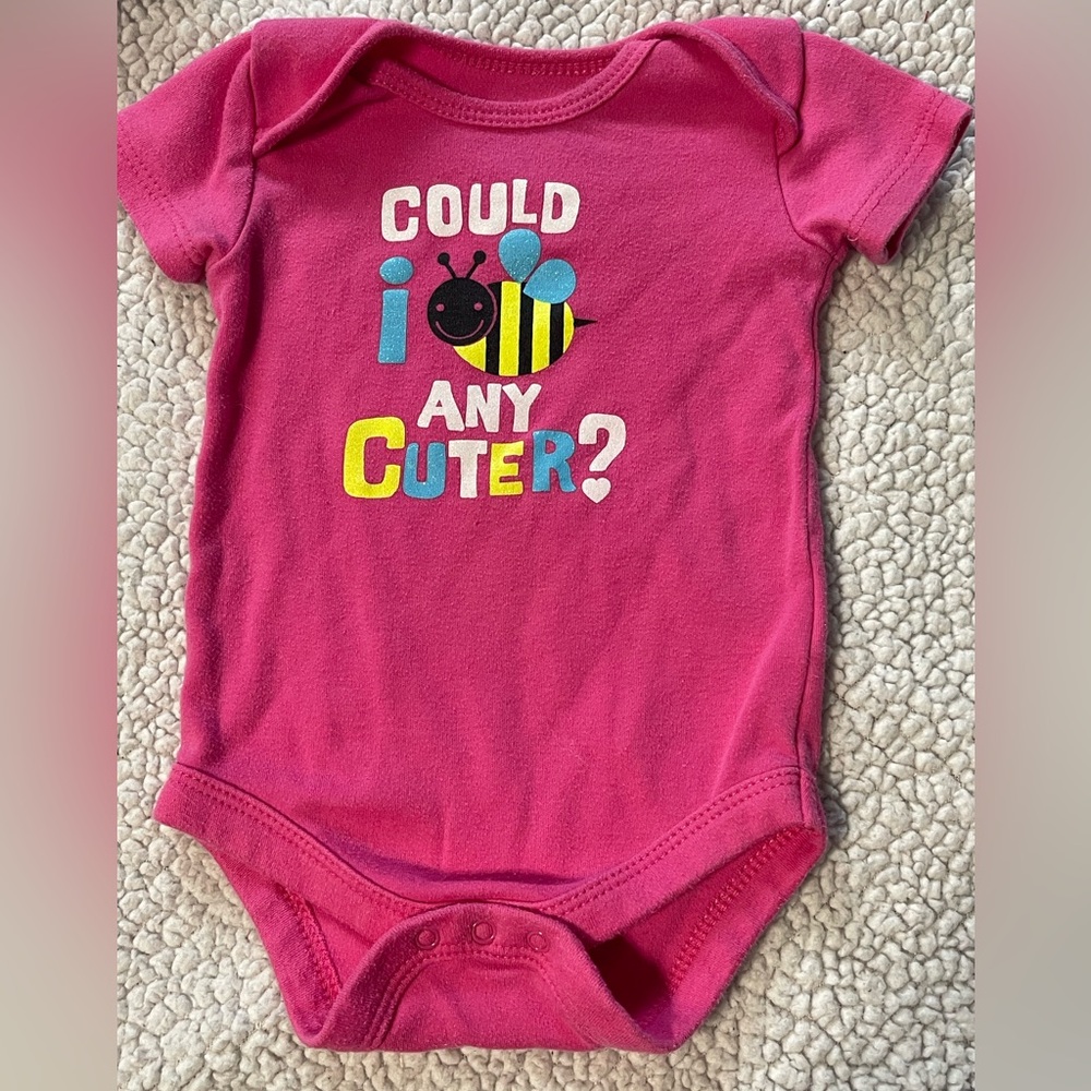 3-6m Pink Baby Bee Onesie